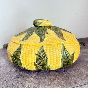 Vintage Corn Tureen Serving Set Salt Pepper
Shakers and Butter Warming Stand